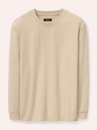 Langarmshirt aus Baumwollmix Sand