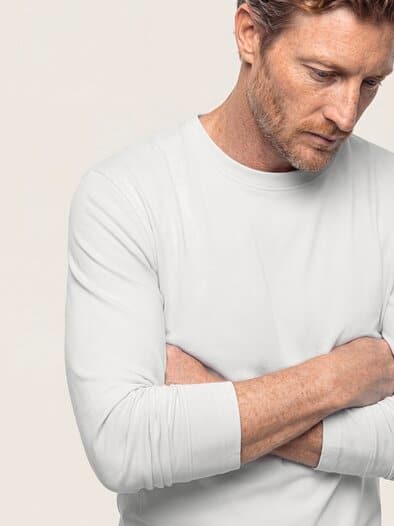 Langarmshirt aus Baumwollmix Weiß
