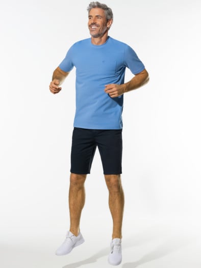 Extraglatt T-Shirt Mittelblau