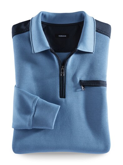 Extraglatt-Polo-Pullover 2.0 | Blau | Walbusch