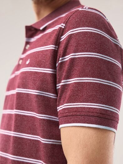 Bi-Colour Polo Dunkelrot