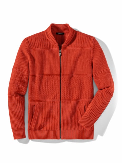 Zip-Jacke Strukturmix Siena Rot