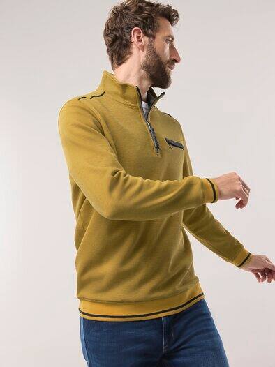 Easycare Struktur-Troyer Bicolor Akaziengelb