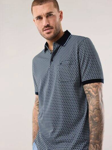 Extraglatt-Polo Bicolor Druck Minimal