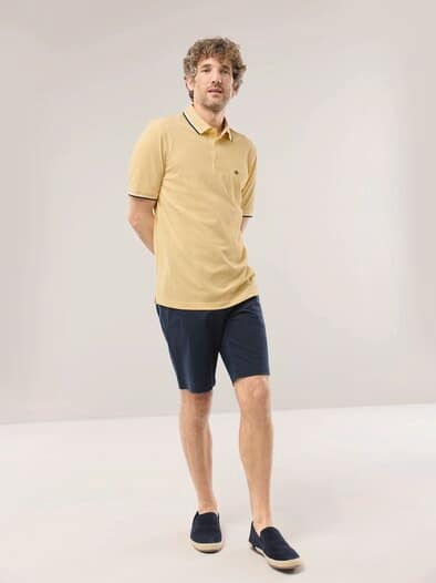 Extraglatt-Polo Bicolor Uni Gelb