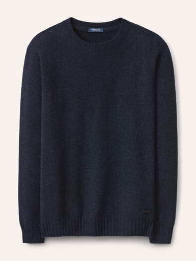Lammwoll-Pullover Nahtlos Marine