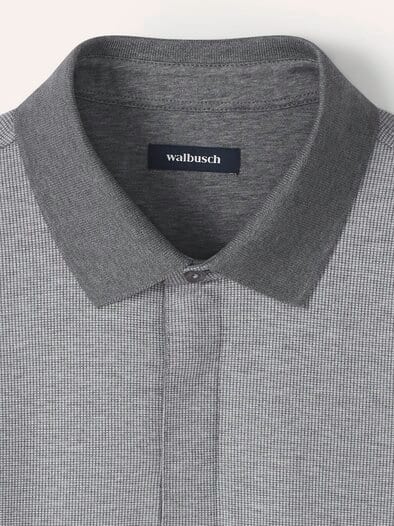 Jaquard-Polo Bicolor Grau