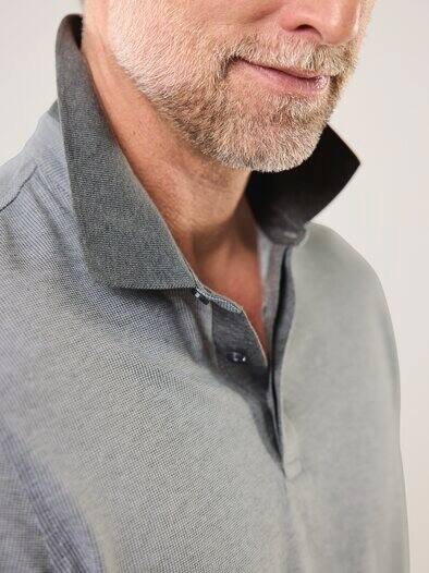 Jaquard-Polo Bicolor Grau