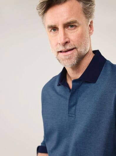 Jaquard-Polo Bicolor Marine