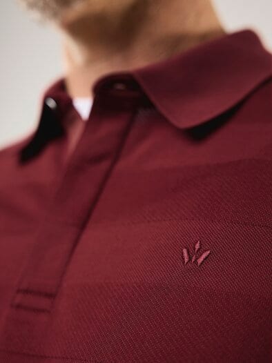 Baumwoll-Polo Webeffekt Dunkelrot