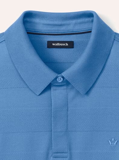 Baumwoll-Polo Webeffekt Rauchblau
