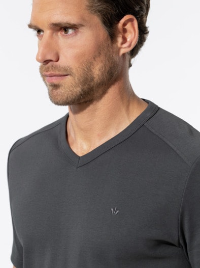 Zu schade für drunter-Shirt V-Neck Grau