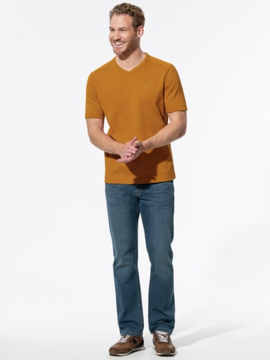 Zu schade für drunter-Shirt V-Neck Safran