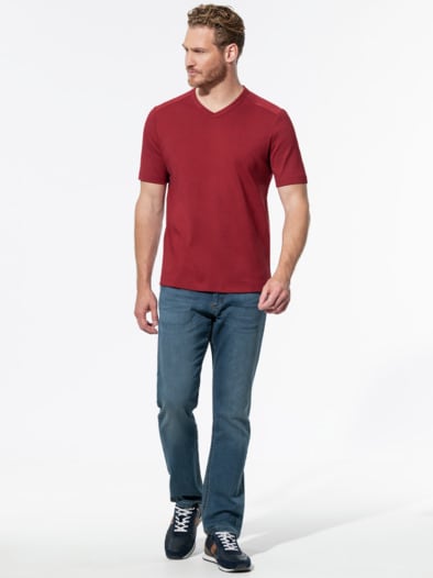 Zu schade für drunter-Shirt V-Neck Rot
