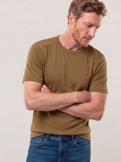 Das zu schade für drunter-Shirt Cognac