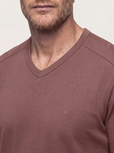 Zu schade für drunter-Shirt V-Neck Braun