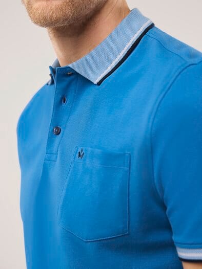 Pique-Polo Hitzefrei Uni Mittelblau
