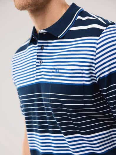 Pique-Polo Hitzefrei Streifen Marine
