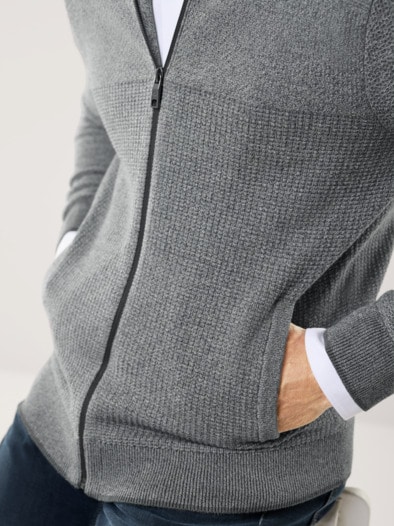 Strukturjacke Farbeffekt Grau