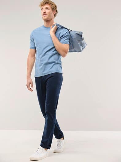 Struktur T-Shirt Rauchblau