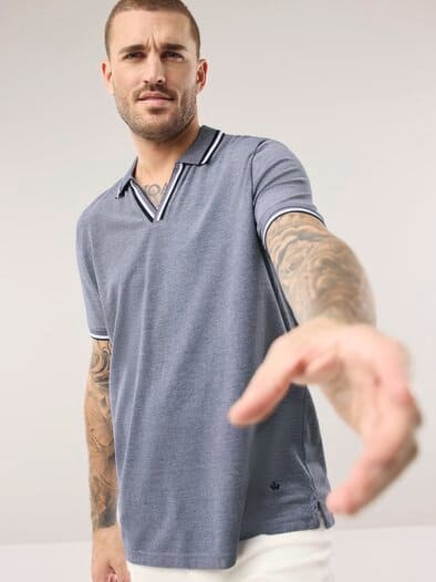 Bi Colour Polo Marine