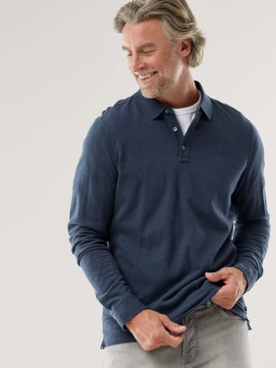 Merino Mix Polo Marine