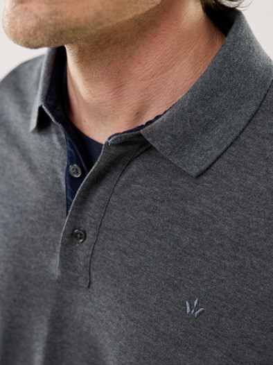 Merino Mix Polo Grau