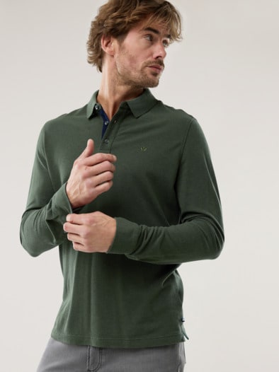 Merino Mix Polo Oliv