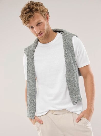 Leinen T-Shirt Weiß