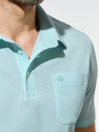 Tausend-Poren-Polo Light Aqua