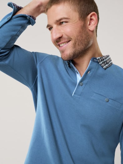 Hemdpullover 2.0 Mittelblau