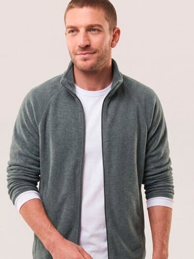Zippjacke aus Polarfleece Grau Melange