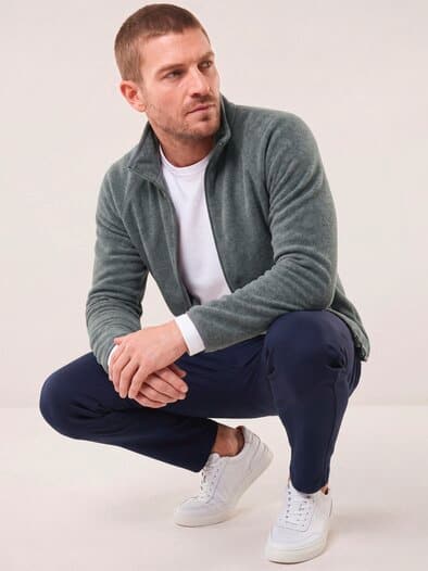 Zippjacke aus Polarfleece Grau Melange