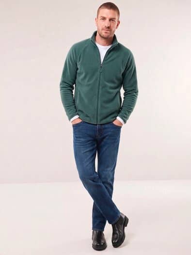 Zippjacke aus Polarfleece Blaugrün