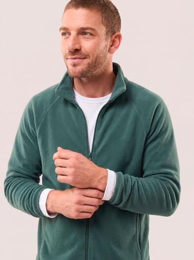 Zippjacke aus Polarfleece Blaugrün