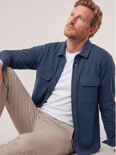Overshirt mit Struktur Marine