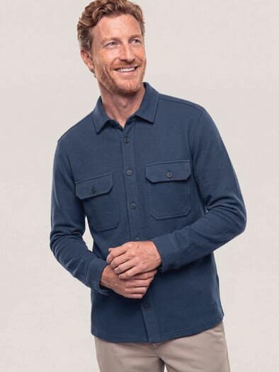 Overshirt mit Struktur Marine