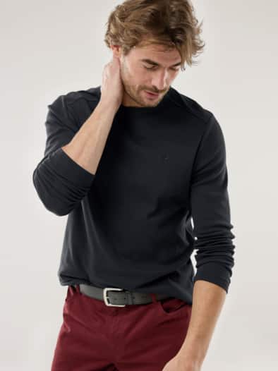 Langarm Zu schade für Drunter-Shirt Schwarz