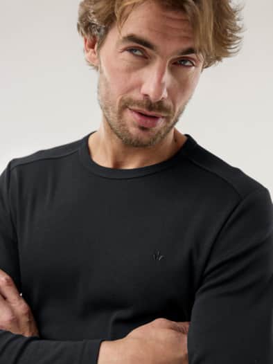 Langarm Zu schade für Drunter-Shirt Schwarz