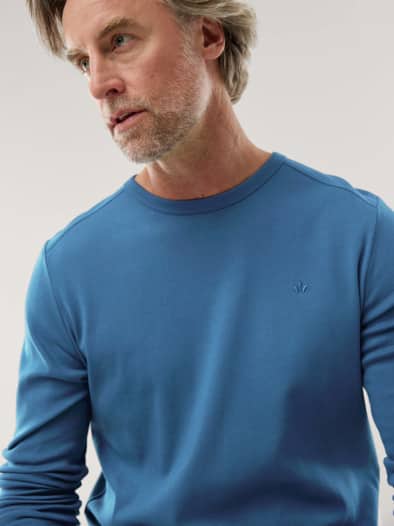 Langarm Zu schade für Drunter-Shirt Mittelblau