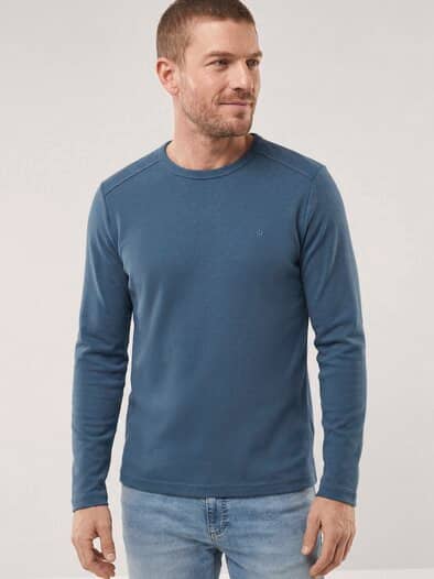 Langarm Zu schade für Drunter-Shirt Meerblau