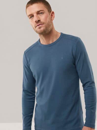 Langarm Zu schade für Drunter-Shirt Meerblau
