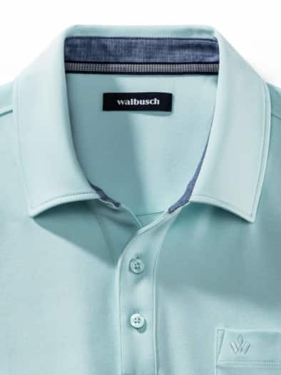 Walbusch-Kragen Polo Light Aqua