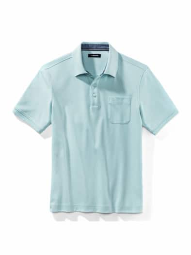 Walbusch-Kragen Polo Light Aqua