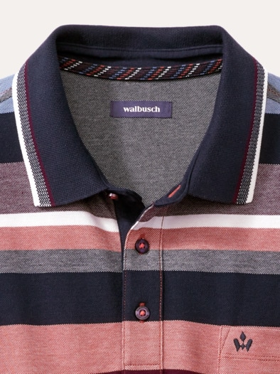 Extraglatt-Polo Bicolor Str.Multicolor