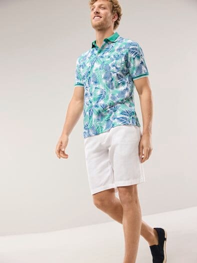 Extraglatt-Polo Bicolor Druck Blätter