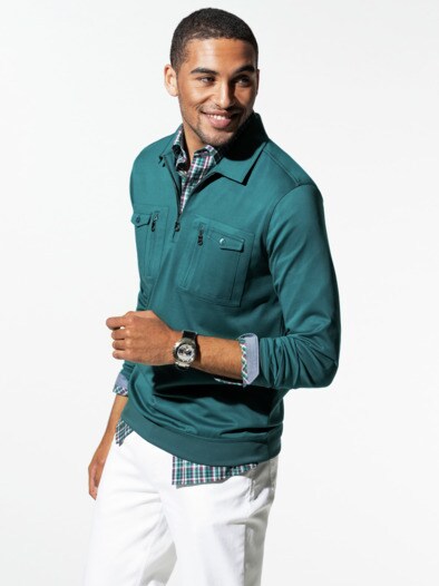 Extraglatt Touring-Blouson Langarm Lagune