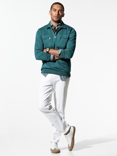 Extraglatt Touring-Blouson Langarm Lagune