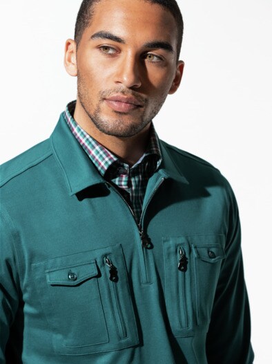 Extraglatt Touring-Blouson Langarm Lagune