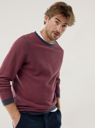 Struktur Pullover Bicolor Feuerrot